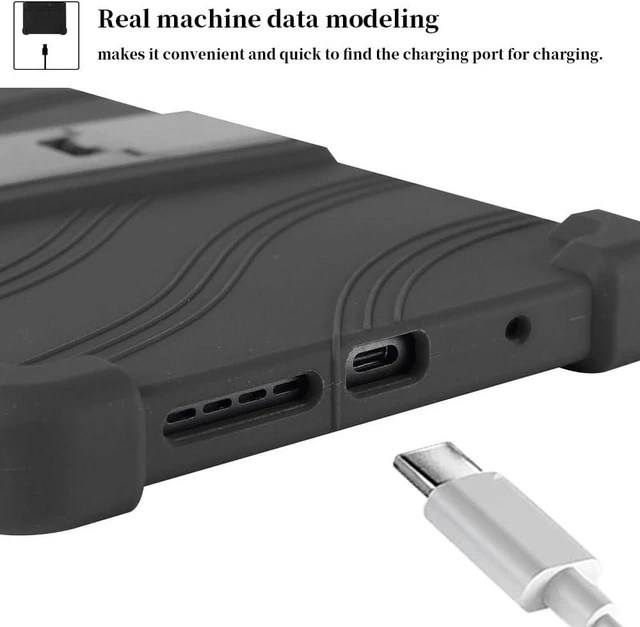 Alt view image 6 of 7 - anicestore Case for TCL TAB 8 NXTPAPER 5G 8.7" Tablet 8189S, Kids-Friendly Soft Silicone Protective Cover with Adjustable Stand Shockproof Drop-Proof Case for TCL TAB 8 NXTPAPER 5G 8.7 inch (Black)