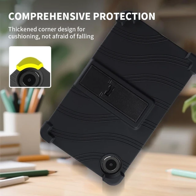 Alt view image 4 of 7 - anicestore Case for TCL TAB 8 NXTPAPER 5G 8.7" Tablet 8189S, Kids-Friendly Soft Silicone Protective Cover with Adjustable Stand Shockproof Drop-Proof Case for TCL TAB 8 NXTPAPER 5G 8.7 inch (Black)