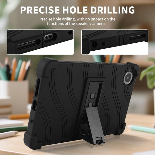 Alt view image 7 of 7 - anicestore Case for TCL TAB 8 NXTPAPER 5G 8.7" Tablet 8189S, Kids-Friendly Soft Silicone Protective Cover with Adjustable Stand Shockproof Drop-Proof Case for TCL TAB 8 NXTPAPER 5G 8.7 inch (Black)