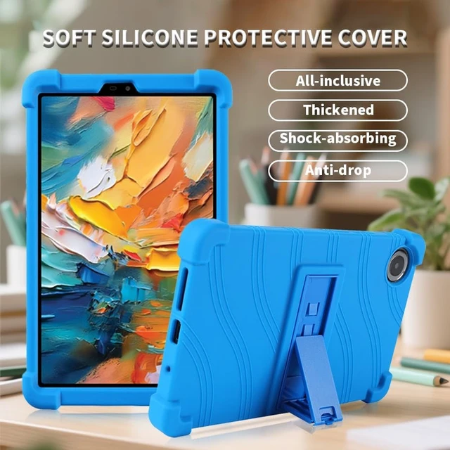 Alt view image 2 of 7 - anicestore Case for TCL TAB 8 NXTPAPER 5G 8.7" Tablet 8189S, Kids-Friendly Soft Silicone Protective Cover with Adjustable Stand Shockproof Drop-Proof Case for TCL TAB 8 NXTPAPER 5G 8.7 inch (Blue)