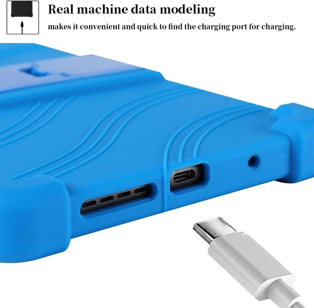 Alt view image 6 of 7 - anicestore Case for TCL TAB 8 NXTPAPER 5G 8.7" Tablet 8189S, Kids-Friendly Soft Silicone Protective Cover with Adjustable Stand Shockproof Drop-Proof Case for TCL TAB 8 NXTPAPER 5G 8.7 inch (Blue)