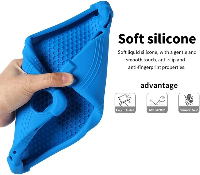Alt view image 5 of 7 - anicestore Case for TCL TAB 8 NXTPAPER 5G 8.7" Tablet 8189S, Kids-Friendly Soft Silicone Protective Cover with Adjustable Stand Shockproof Drop-Proof Case for TCL TAB 8 NXTPAPER 5G 8.7 inch (Blue)