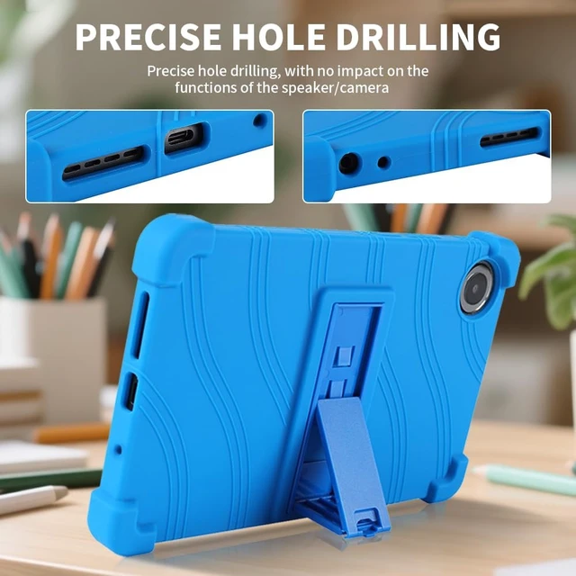 Alt view image 7 of 7 - anicestore Case for TCL TAB 8 NXTPAPER 5G 8.7" Tablet 8189S, Kids-Friendly Soft Silicone Protective Cover with Adjustable Stand Shockproof Drop-Proof Case for TCL TAB 8 NXTPAPER 5G 8.7 inch (Blue)