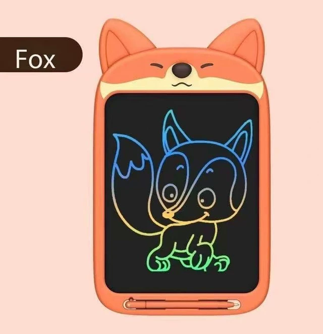 Alt view image 2 of 5 - 10-Inch LCD Writing Board for Kids, Colorful Doodle Drawing Pad, Electronic Drawing Tablet with Smart Lock, Reusable Sketch Pad for Travel & Home, Fox
