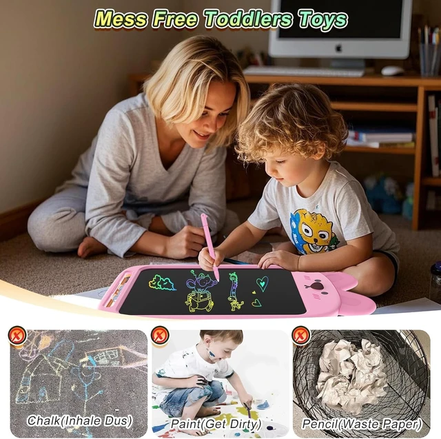 Alt view image 5 of 7 - 10-Inch LCD Writing Board for Kids, Colorful Doodle Drawing Pad, Electronic Drawing Tablet with Smart Lock, Reusable Sketch Pad for Travel & Home, Rabbit