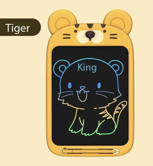 Alt view image 2 of 6 - 10-Inch LCD Writing Board for Kids, Colorful Doodle Drawing Pad, Electronic Drawing Tablet with Smart Lock, Reusable Sketch Pad for Travel & Home, Tiger