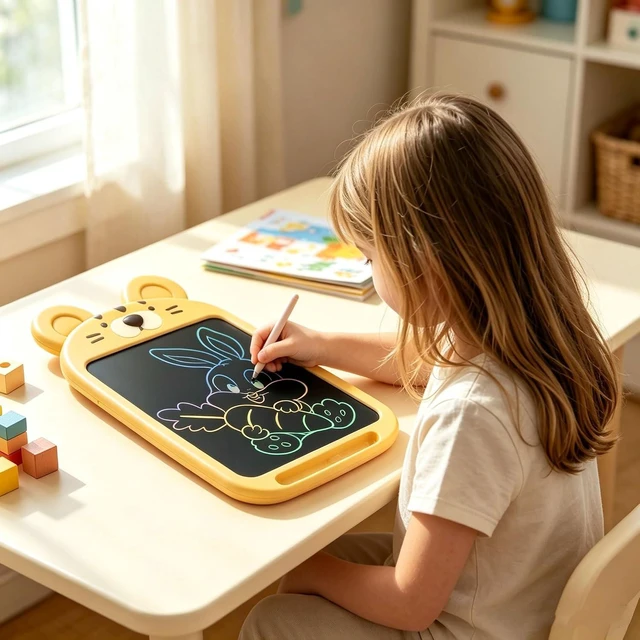 Alt view image 6 of 6 - 10-Inch LCD Writing Board for Kids, Colorful Doodle Drawing Pad, Electronic Drawing Tablet with Smart Lock, Reusable Sketch Pad for Travel & Home, Tiger