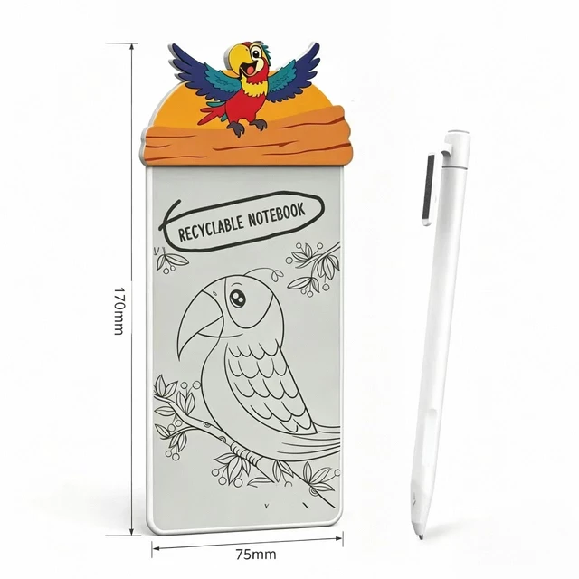 Alt view image 2 of 7 - Small White Board Dry Erase, 5.5 x 3 Inch Magnetic Dry Erase Board for Refrigerator, Grocery List & Notes, Fridge Memo Board with Eraser & Stylus (Parrot)