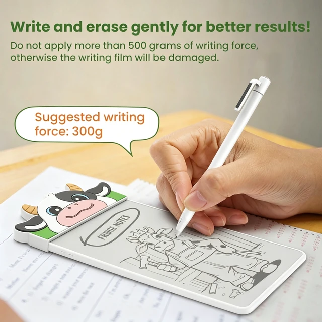 Alt view image 5 of 7 - Small White Board Dry Erase, 5.5 x 3 Inch Magnetic Dry Erase Board for Refrigerator, Grocery List & Notes, Fridge Memo Board with Eraser & Stylus (Parrot)