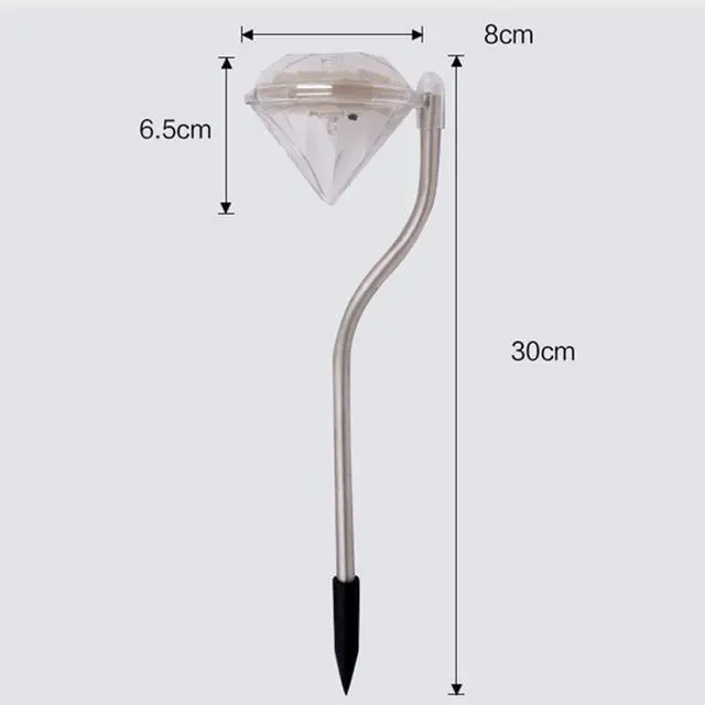 Alt view image 3 of 6 - Solar Garden Lights, EpicGadget Outdoor Decorations Color Changing LED Diamond Solar Light Stainless Steel Stake Pathway lights for Landscape Walkway Yard Path Deck Lawn Patio Driveway (4 Pieces)