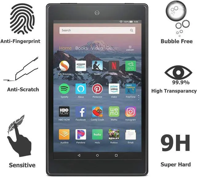 Alt view image 2 of 3 - (2 Pack) EpicGadget HD Tempered Glass Screen Protector for Amazon Fire HD 8 Inch Tablet (8th Generation) (2018)