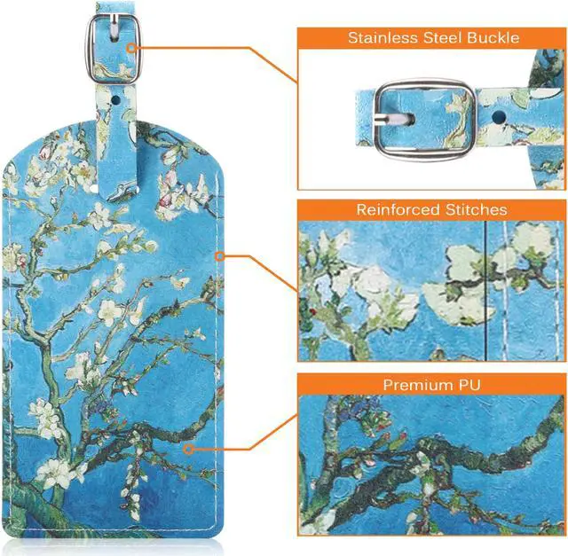 Alt view image 2 of 4 - Epicgadget Luggage Tags, Travel Bag PU Leather Tag ID Label Holder with Privacy Cover Cruise Suitcase Identifier (2 Pack)