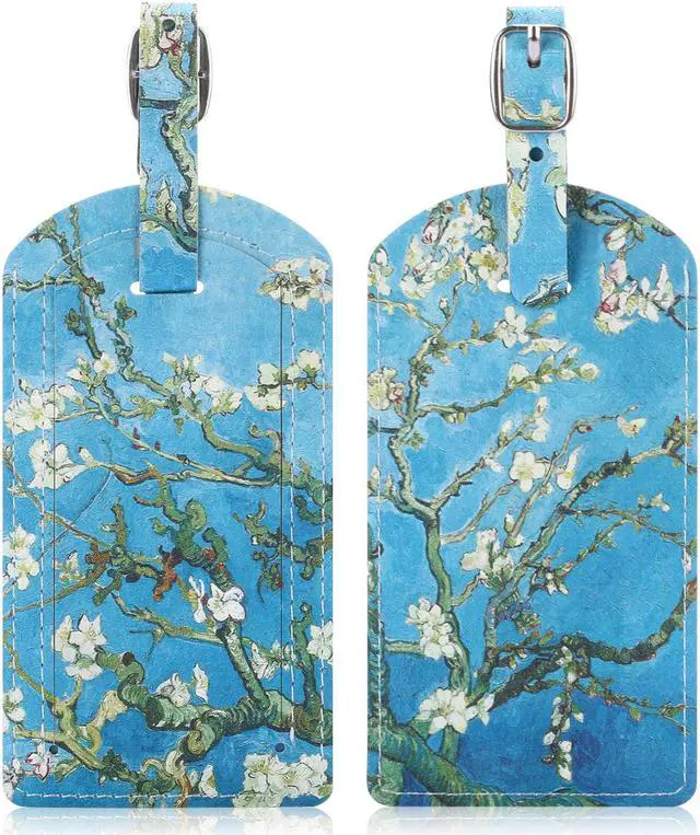 Main image of Epicgadget Luggage Tags, Travel Bag PU Leather Tag ID Label Holder with Privacy Cover Cruise Suitcase Identifier (2 Pack)