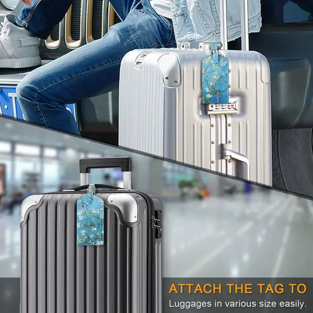 Alt view image 4 of 4 - Epicgadget Luggage Tags, Travel Bag PU Leather Tag ID Label Holder with Privacy Cover Cruise Suitcase Identifier (2 Pack)