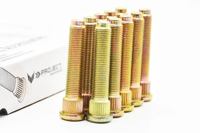 Alt view image 4 of 7 - 63mm Long Extended Wheel Stud For Mazda m12x1.5x63 Knurl:13.1mm = 0.504 inch 10pcs Studs Year 2003-2015 V-Project