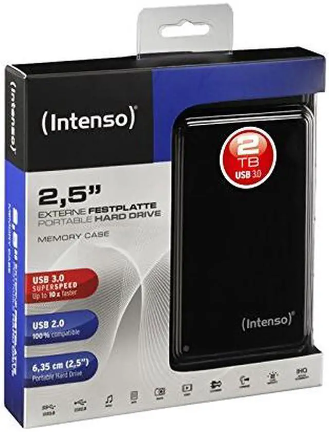 Alt view image 3 of 9 - Intenso 2TB Portable Hard Drive USB 3.0 Model 6021580 Black