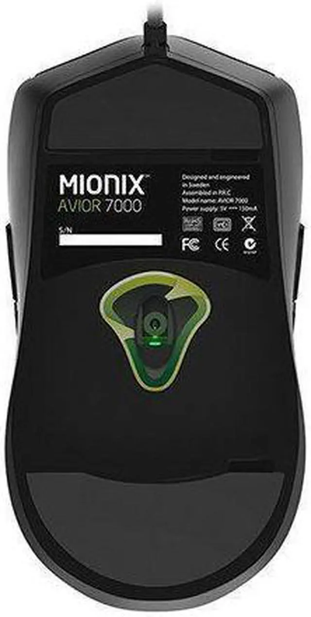 Alt view image 7 of 19 - Mionix Avior 7000 AVIOR-7000 Black 9 Buttons 1 x Wheel USB 2.0 Wired ADNS-3310 Gaming Grade IR-LED Optical Ambidextrous Gaming Mouse