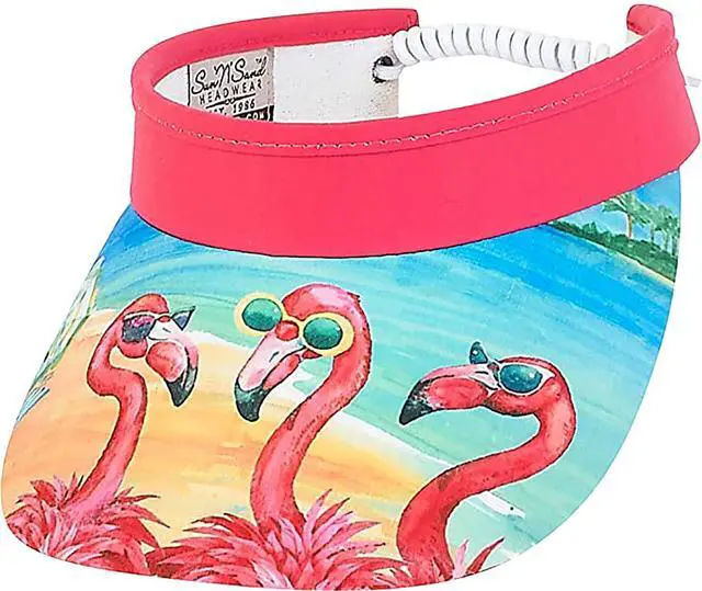 Main image of Sun 'N' Sand Flamingo With Glasses Visor (One Size - Pink)