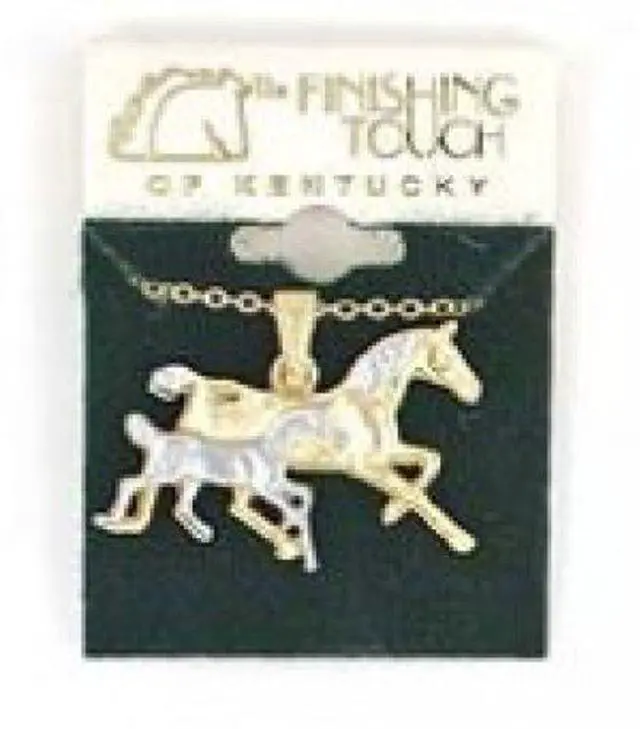Alt view image 2 of 2 - Finishing Touch 2-Tone Mare and Foal Necklace - Gold/silver