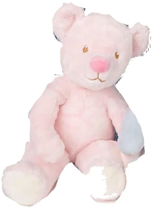 Main image of Douglas Baby Pink Bear Plush Stuffed Animal with Gentle Chime for Baby Girl 11"