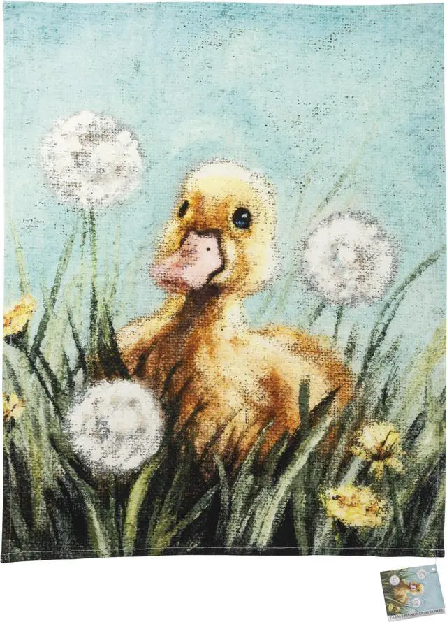 Main image of Primitives by Kathy Farmhouse Collection Cotton Dish Towel - Baby Duck Duckling