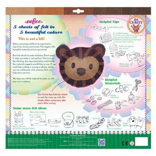 Alt view image 2 of 3 - Bear Colors Brown Felt Sheets, 5 sheets, by eeBoo