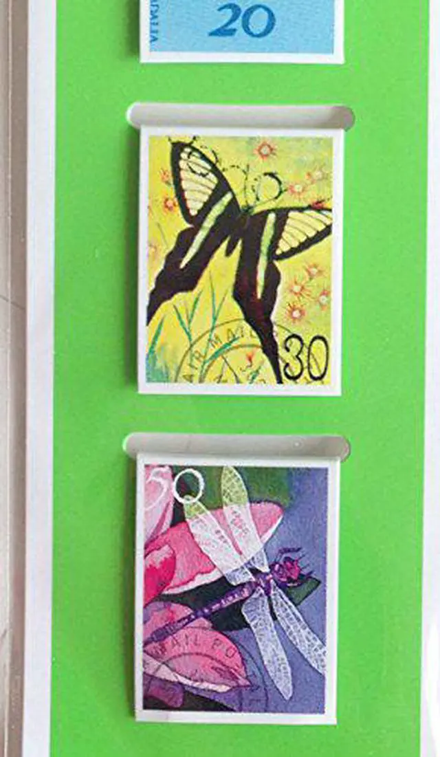 Alt view image 3 of 3 - Nature Stamps Butterfly, Ladybug Magnetic Page Clips Set of 4 by Re-marks