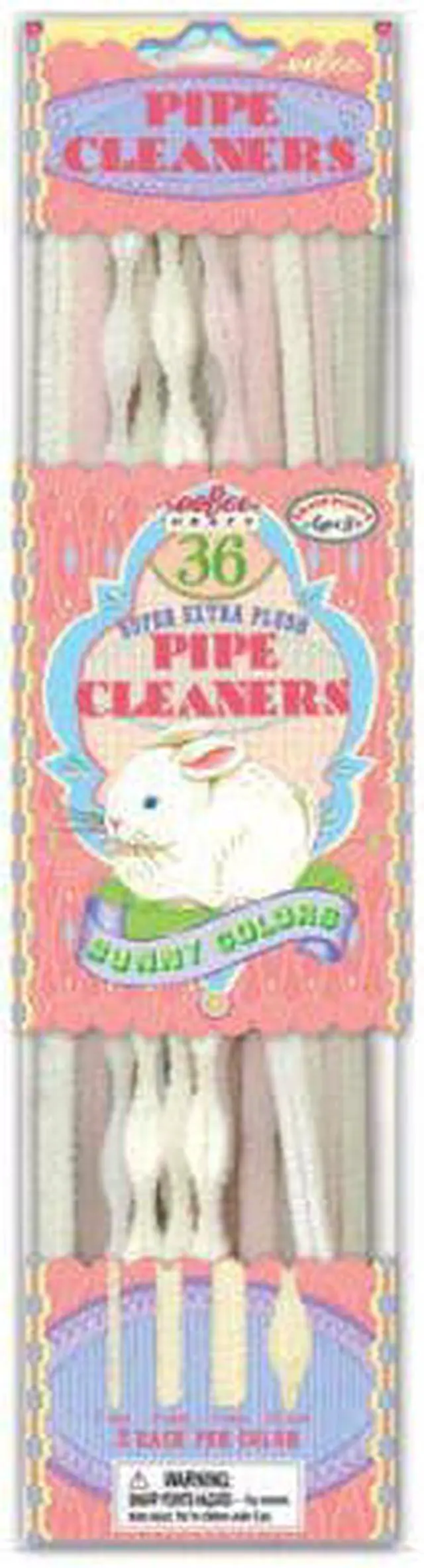 Main image of Bunny Colors Pink and White Pipe Cleaners