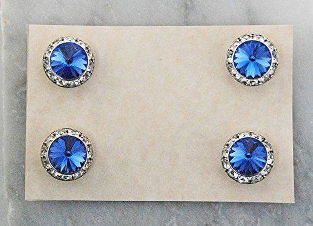 Main image of Finishing Touch Magnetic Tack Pin - Blue Sapphire Stone - Silver Finish