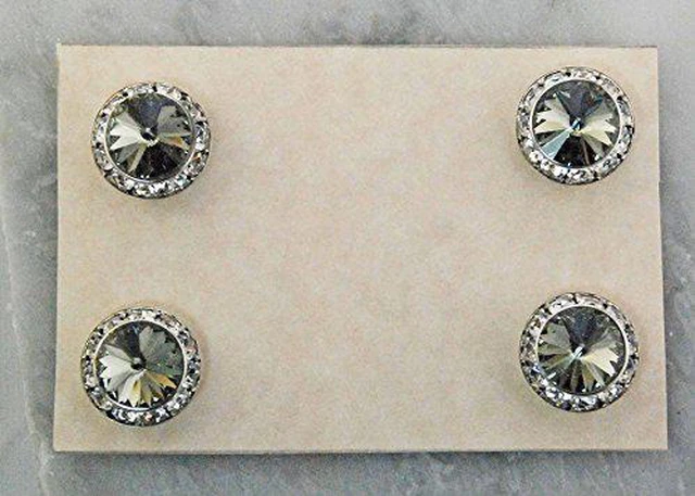 Main image of Finishing Touch Magnetic Tack Pin - Black Diamond Stone - Silver Finish
