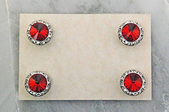 Main image of Finishing Touch Magnetic Tack Pin - Light Siam Red Stone - Silver Finish