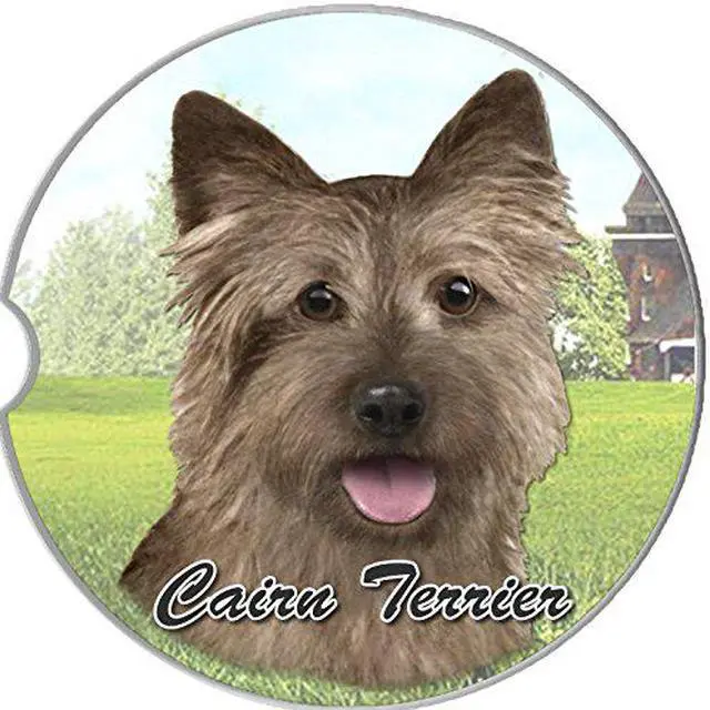 Main image of ES Pets Absorbent Stoneware Car Cup Holder Coaster, Cairn Terrier