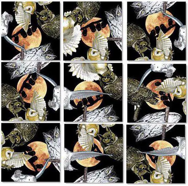 Alt view image 2 of 3 - B Dazzle Owls Scramble Squares 9 Piece Puzzle