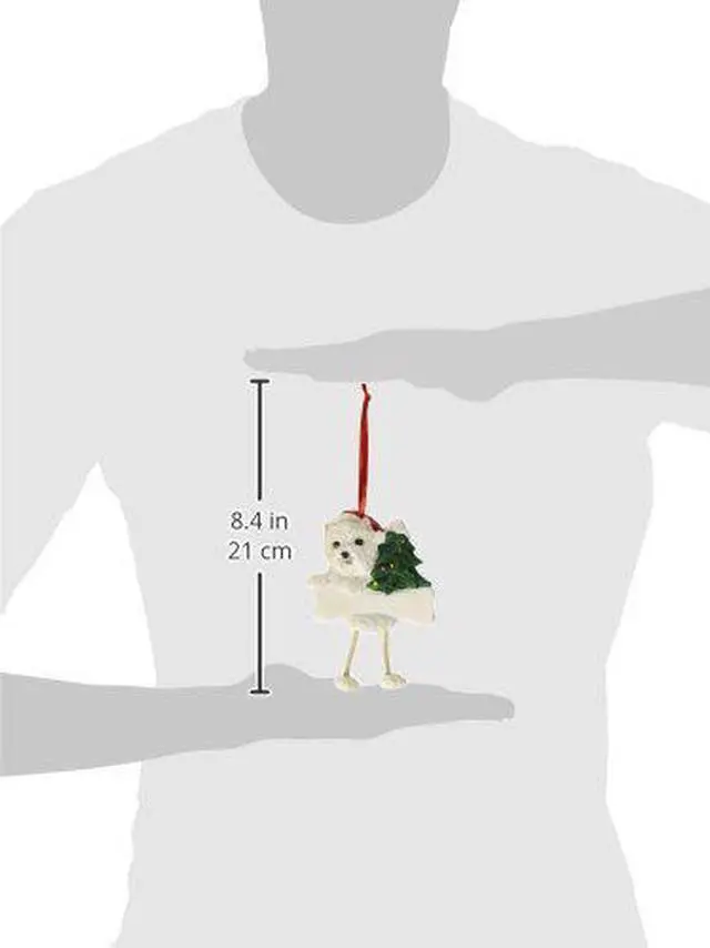 Main image of Westie Puppy Ornament with "Dangling Legs" Hand Painted and Easily Personalized