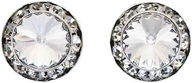 Main image of Finishing Touch Large Crystal Stone Show Earrings - Clear - Silver Finish