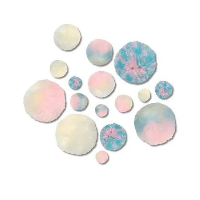 Alt view image 2 of 3 - Bunny Colors Blue and Pink Pom Pom Craft Kit by eeBoo
