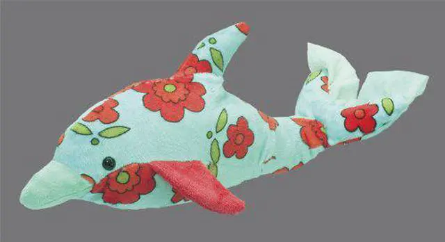 Main image of Douglas Toys Jayla Aqua Flower Dolphin Plush Stuffed Animal Toy, 17"