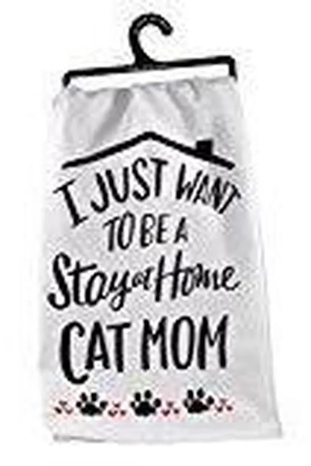 Alt view image 4 of 4 - I Just Want to be a Stay at Home Cat Mom Decorative Cotton Towel