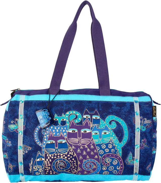 Main image of Laurel Burch Travel Bag 21" X 9" X 14"-Indigo Cats