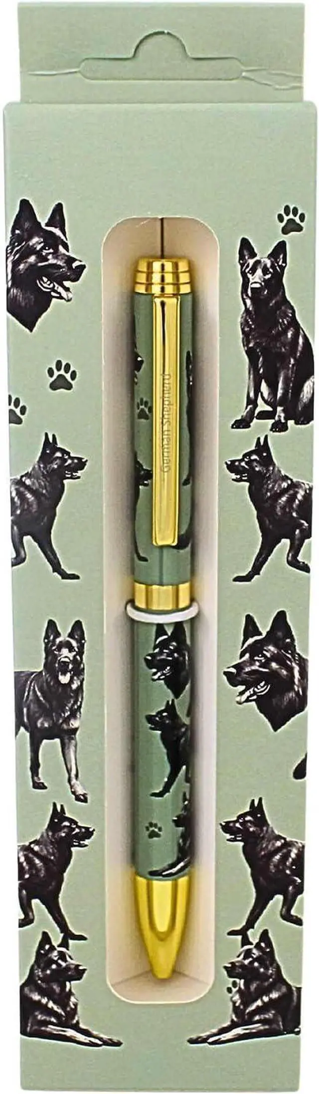 Main image of E&S Pets Refillable Ball Point Pen in Gift Box, Black German Shepherd Dog