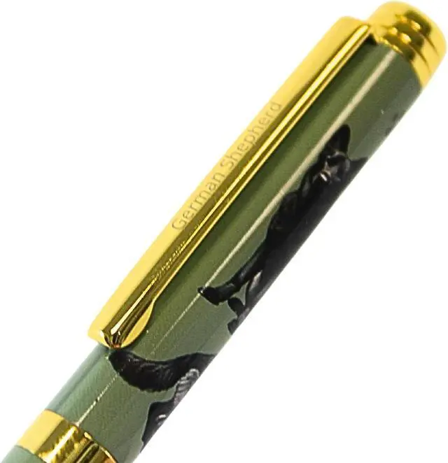 Alt view image 3 of 3 - E&S Pets Refillable Ball Point Pen in Gift Box, Black German Shepherd Dog