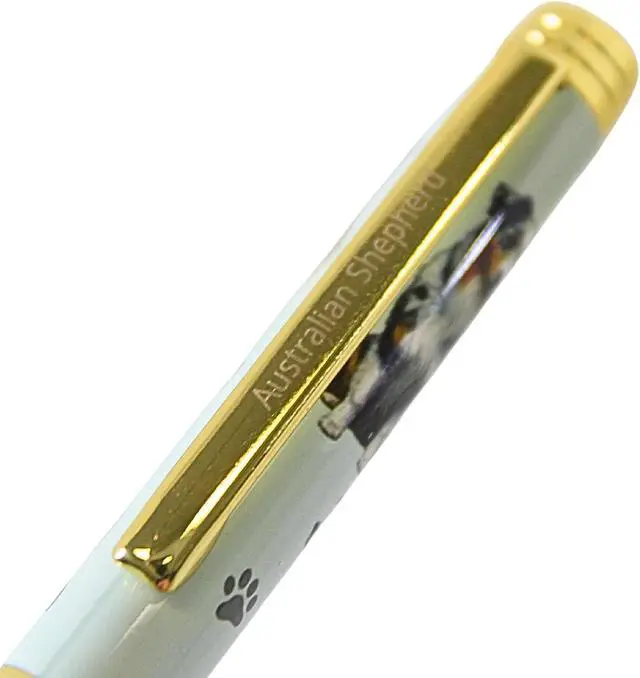 Alt view image 3 of 3 - E&S Pets Refillable Ball Point Pen in Gift Box, Australian Shepherd Dog