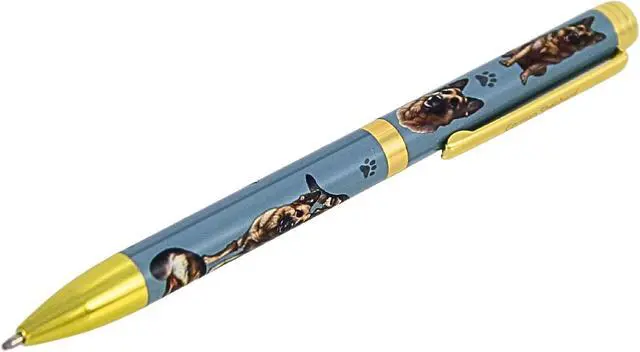 Alt view image 2 of 3 - E&S Pets Refillable Ball Point Pen in Gift Box, German Shepherd Light Blue Pen