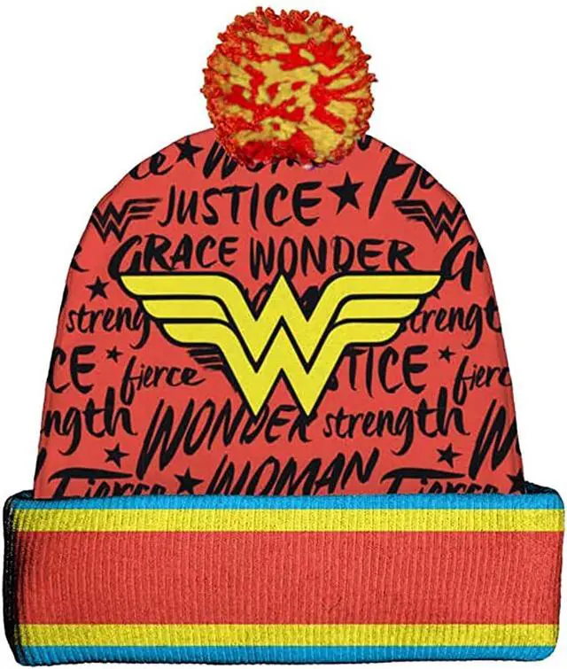Main image of Spoontiques Winter Beanie Hat, Polyester, One Size Fits Most - Wonder Woman