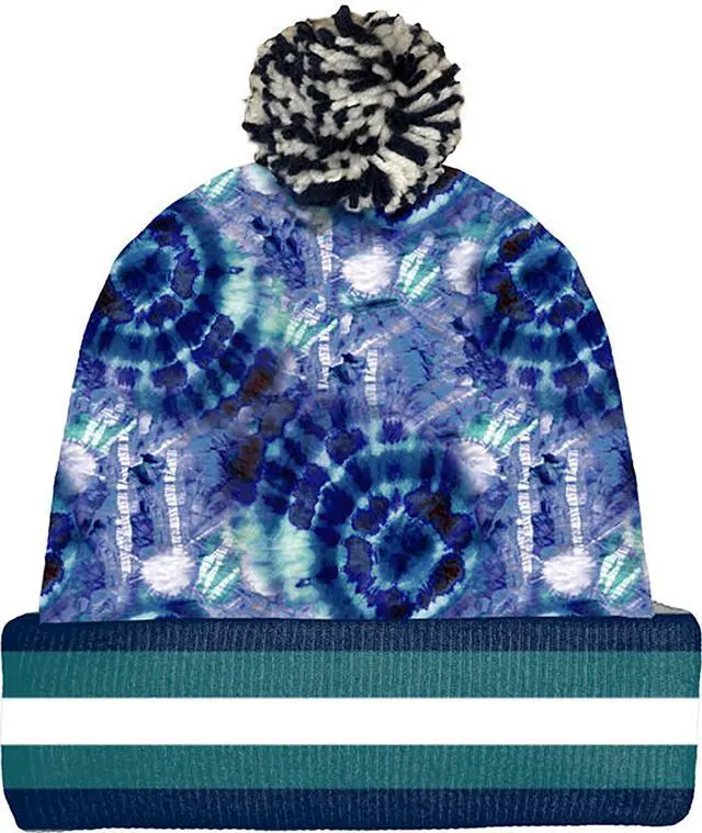 Main image of Spoontiques Winter Beanie Hat, Polyester, One Size Fits Most - Blue Tie Dye