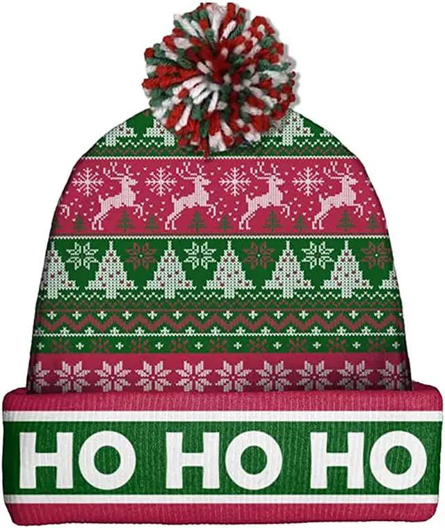 Main image of Spoontiques Winter Beanie Hat, One Size Fits Most - Ho Ho Ho Christmas Sweater