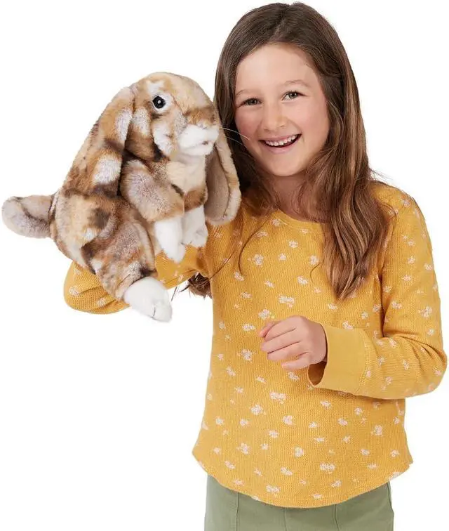 Alt view image 4 of 4 - Folkmanis Silky Bunny Rabbit Hand Puppet