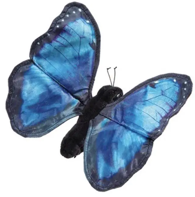 Alt view image 2 of 4 - Folkmanis Blue Morpho Butterfly Finger Puppet