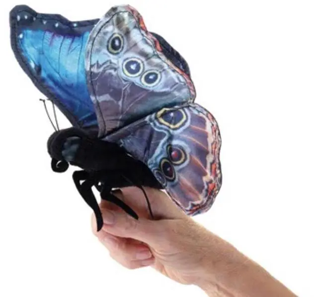 Alt view image 4 of 4 - Folkmanis Blue Morpho Butterfly Finger Puppet