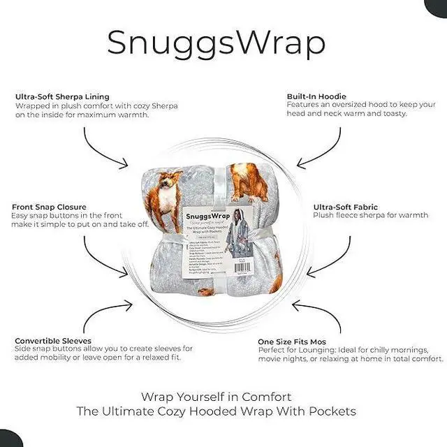 Alt view image 2 of 2 - E&S Pets Snuggs Blanket Hoodie for Women Soft Fleece Wrap, Pit Bull